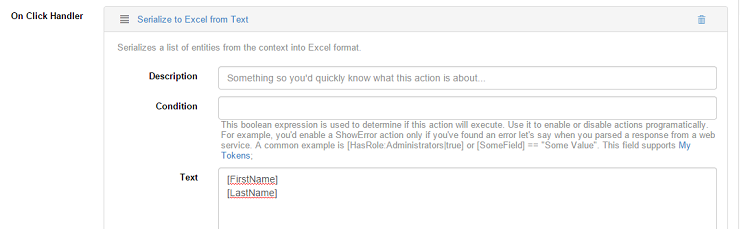 excel actions